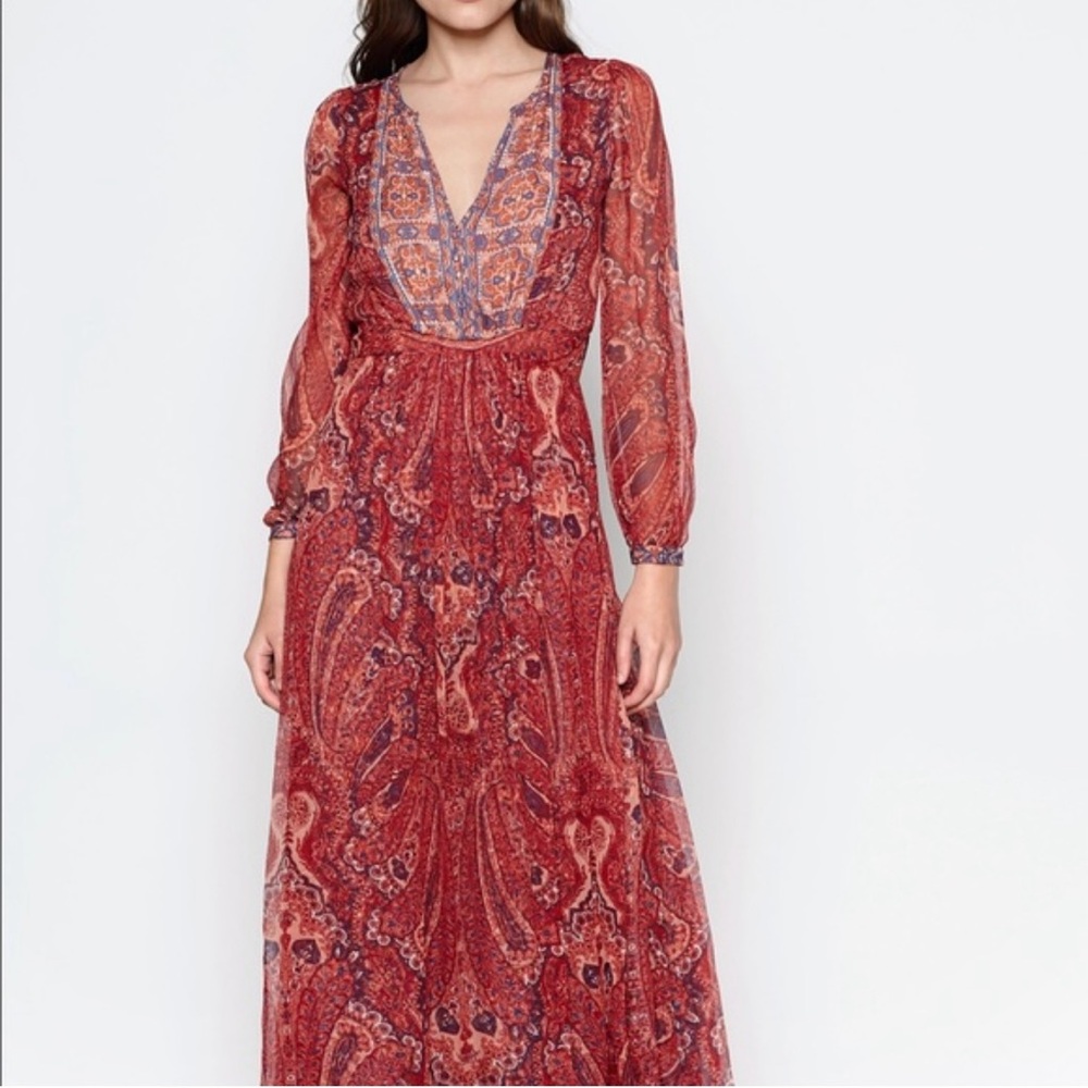 Joie Molly Maxi Dress MSRP $698 Sz S Vintage Fall 2015 Featured in Vogue 💯 Silk - Picture 6 of 15